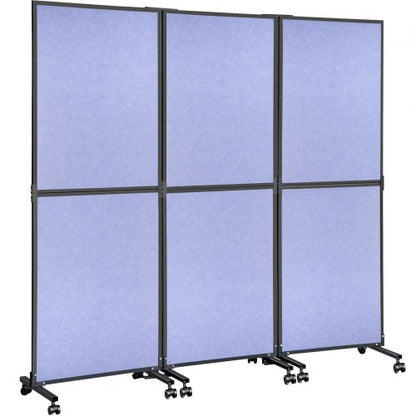 Acoustic Room Divider 72\" x 66\" Office Partition Panel 3 Pack Office Divider Wall Steel Blue Office Dividers Partition Wall Polyester & 45 Steel Cubicle Wall Reduce Noise and Visual Distractio