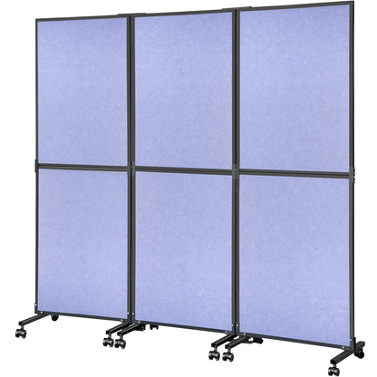 Acoustic Room Divider 72\" x 66\" Office Partition Panel 3 Pack Office Divider Wall Steel Blue Office Dividers Partition Wall Polyester & 45 Steel Cubicle Wall Reduce Noise and Visual Distractio