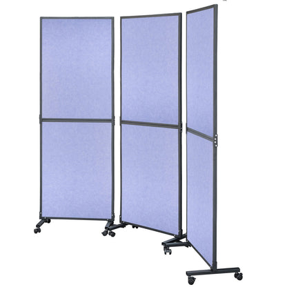 Acoustic Room Divider 72\" x 66\" Office Partition Panel 3 Pack Office Divider Wall Steel Blue Office Dividers Partition Wall Polyester & 45 Steel Cubicle Wall Reduce Noise and Visual Distractio