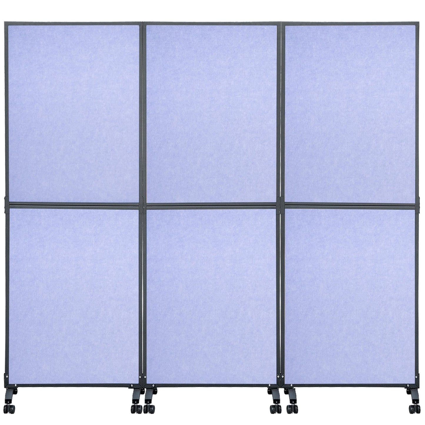 Acoustic Room Divider 72\" x 66\" Office Partition Panel 3 Pack Office Divider Wall Steel Blue Office Dividers Partition Wall Polyester & 45 Steel Cubicle Wall Reduce Noise and Visual Distractio