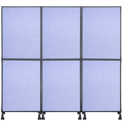 Acoustic Room Divider 72\" x 66\" Office Partition Panel 3 Pack Office Divider Wall Steel Blue Office Dividers Partition Wall Polyester & 45 Steel Cubicle Wall Reduce Noise and Visual Distractio
