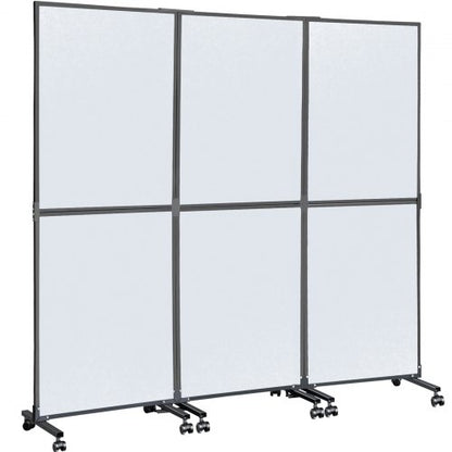 Acoustic Room Divider 72\" x 66\" Office Partition Panel 3 Pack Office Divider Wall Cool Gray Office Dividers Partition Wall Polyester & 45 Steel Cubicle Wall Reduce Noise and Visual Distraction