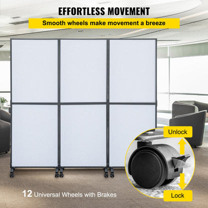 Acoustic Room Divider 72\" x 66\" Office Partition Panel 3 Pack Office Divider Wall Cool Gray Office Dividers Partition Wall Polyester & 45 Steel Cubicle Wall Reduce Noise and Visual Distraction