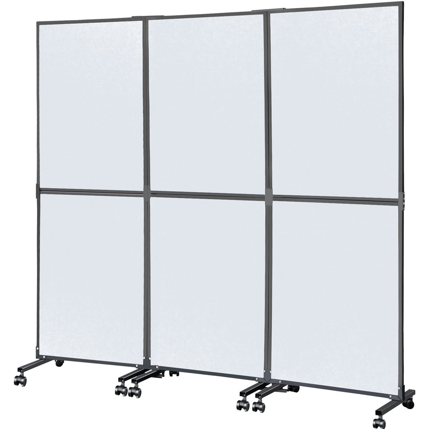 Acoustic Room Divider 72\" x 66\" Office Partition Panel 3 Pack Office Divider Wall Cool Gray Office Dividers Partition Wall Polyester & 45 Steel Cubicle Wall Reduce Noise and Visual Distraction