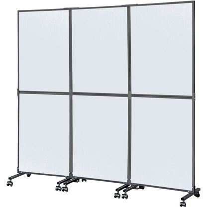 Acoustic Room Divider 72\" x 66\" Office Partition Panel 3 Pack Office Divider Wall Cool Gray Office Dividers Partition Wall Polyester & 45 Steel Cubicle Wall Reduce Noise and Visual Distraction
