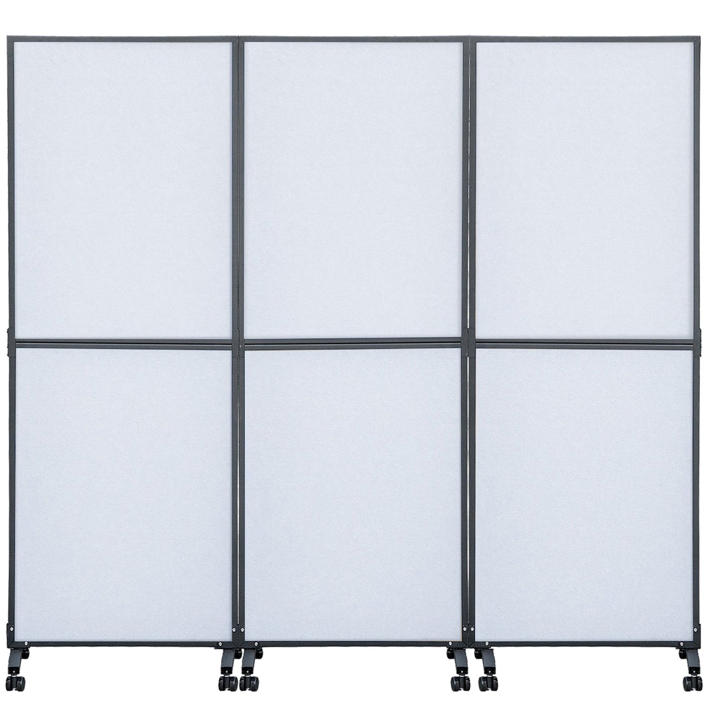 Acoustic Room Divider 72\" x 66\" Office Partition Panel 3 Pack Office Divider Wall Cool Gray Office Dividers Partition Wall Polyester & 45 Steel Cubicle Wall Reduce Noise and Visual Distraction