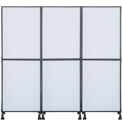 Acoustic Room Divider 72\" x 66\" Office Partition Panel 3 Pack Office Divider Wall Cool Gray Office Dividers Partition Wall Polyester & 45 Steel Cubicle Wall Reduce Noise and Visual Distraction