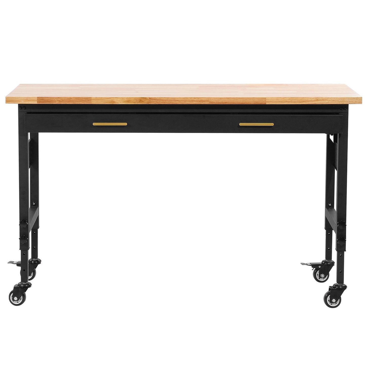 60" workbench on wheels Adjustable height table with power outlet and drawer