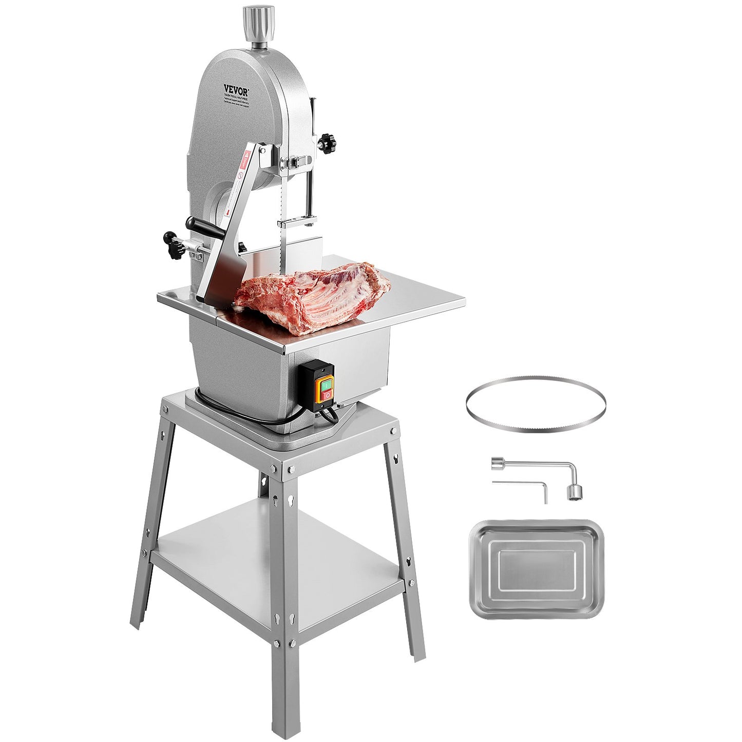 1800W Commercial Electric Meat Band Saw Stainless Steel Bone Saw Machine