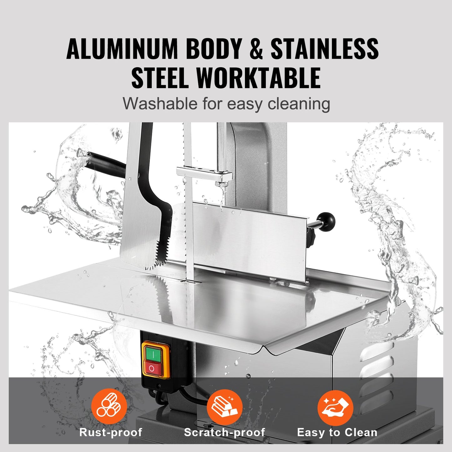 850W Commercial Electric Meat Band Saw Stainless Steel Bone Saw Machine