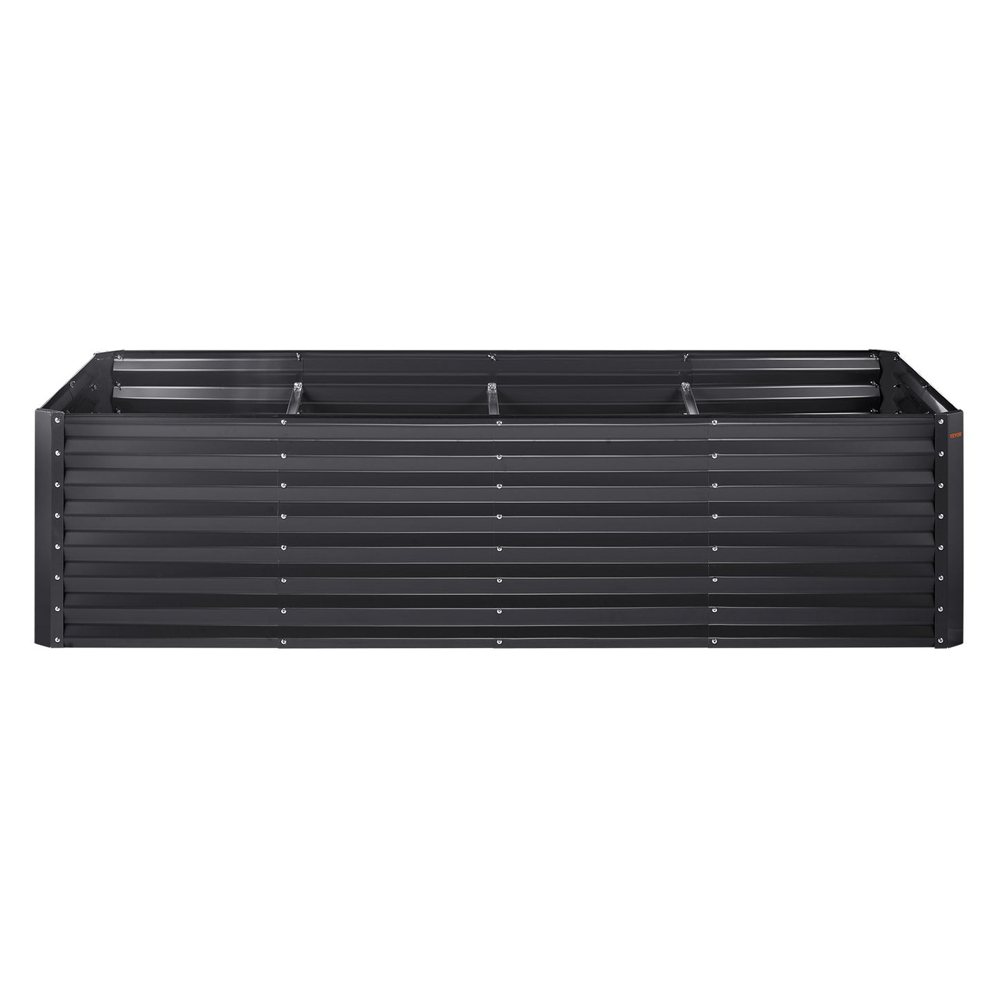 Hochbeet, 240 x 120 x 60 cm, Pflanzkasten aus verzinktem Metall, Pflanzkästen für den Außenbereich mit offenem Boden, für den Anbau von Blumen/Gemüse/Kräutern im Hinterhof/Garten/auf der Terrasse/auf dem Balkon, Dunkelgrau