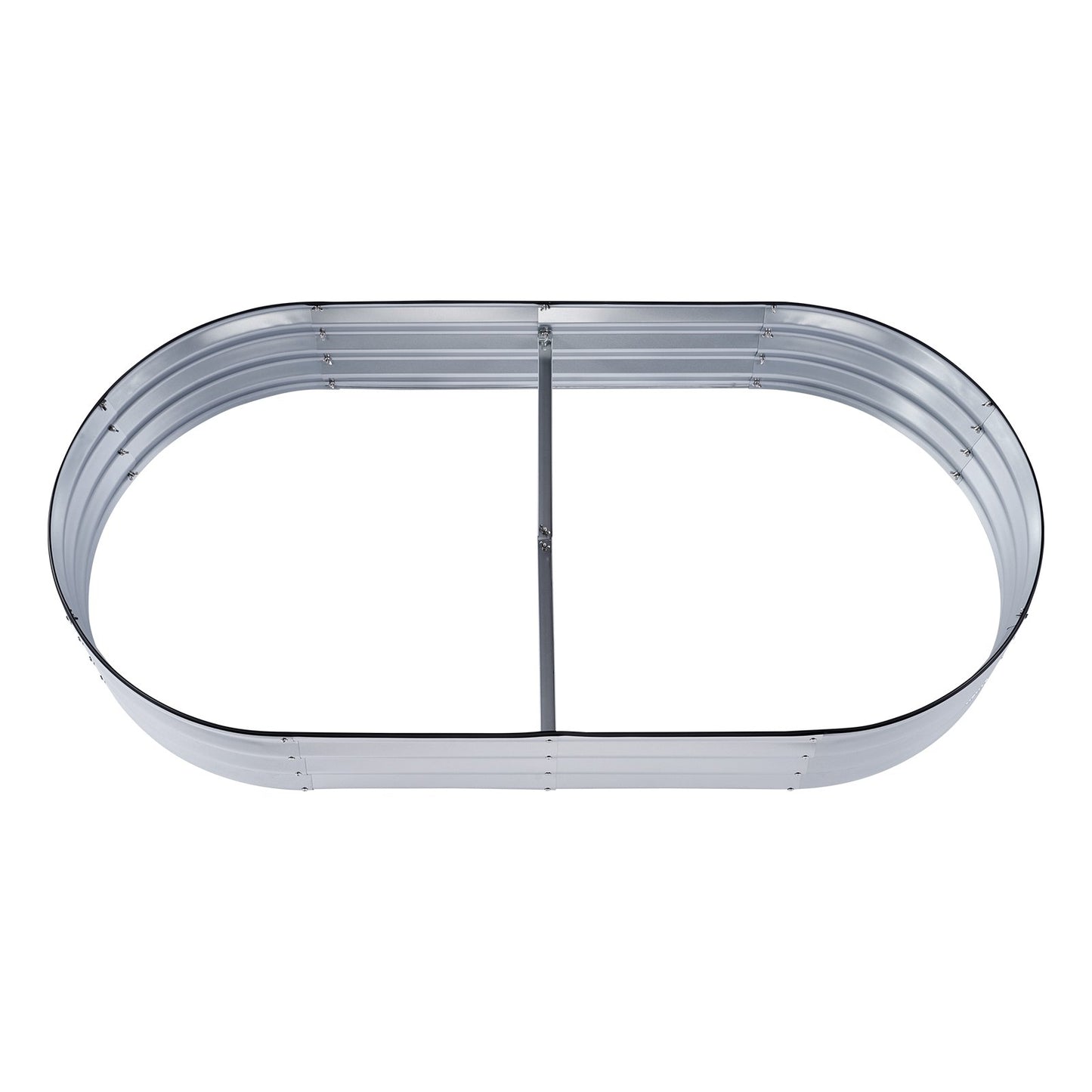 Hochbeet, 181,3 x 92,5 x 27,9 cm, Pflanzkasten aus verzinktem Metall, Pflanzkästen für den Außenbereich mit offenem Boden, für den Anbau von Blumen/Gemüse/Kräutern im Hinterhof/Garten/auf der Terrasse/auf dem Balkon, Silber