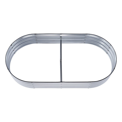 Hochbeet, 181,3 x 92,5 x 27,9 cm, Pflanzkasten aus verzinktem Metall, Pflanzkästen für den Außenbereich mit offenem Boden, für den Anbau von Blumen/Gemüse/Kräutern im Hinterhof/Garten/auf der Terrasse/auf dem Balkon, Silber