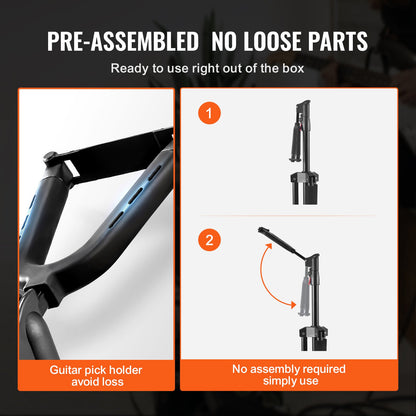 Stativ gitarrstativ Golvstående hopfällbar 35,4-47,2 i justerbar höjd
