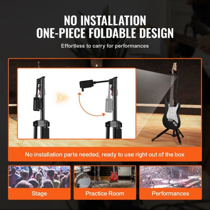 Dreibein-Gitarrenständer, bodenstehend, faltbar, 900–1200 mm (35,4–47,2 Zoll), höhenverstellbar | EU