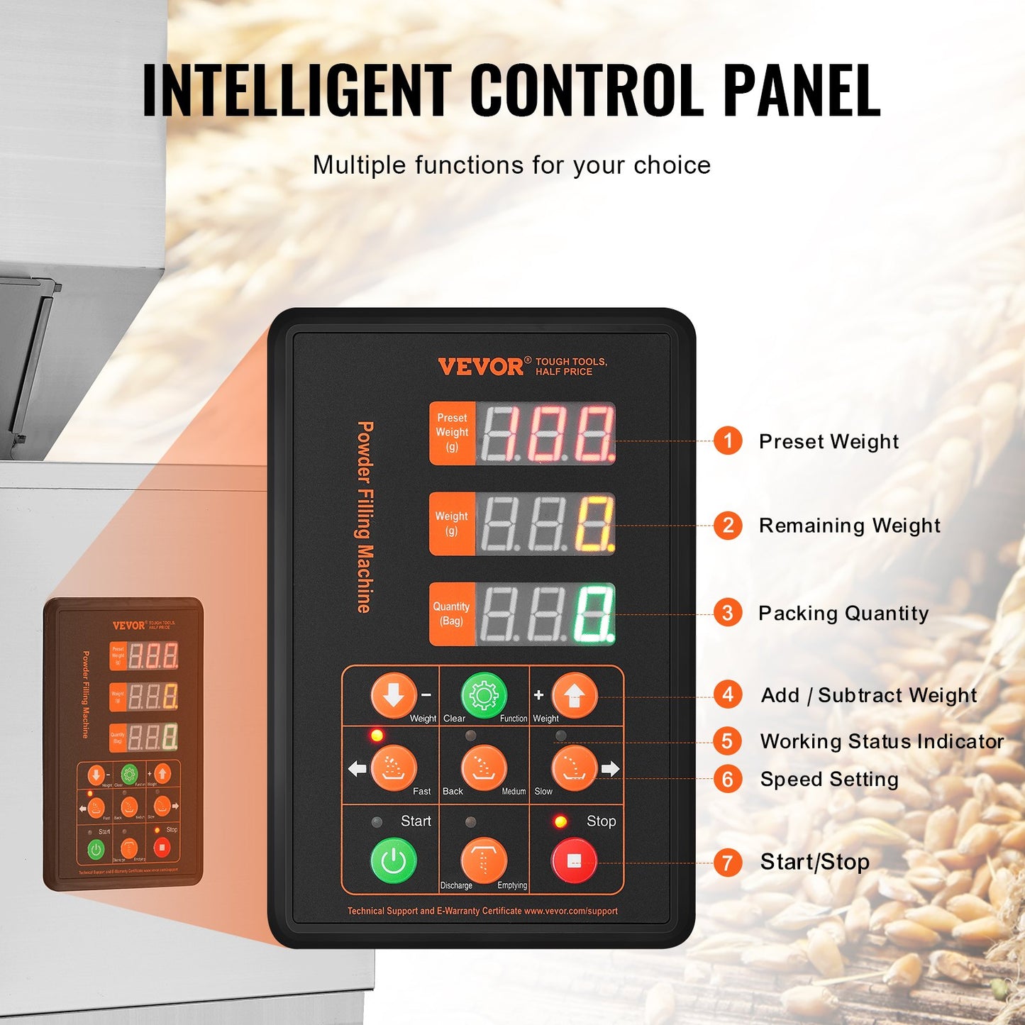 Partikelfüllmaschine, 0,022-2,2 lbs/10-1000 g, Automatische Abfüllmaschine mit Fußpedal, Edelstahl-Wiegefüllmaschine, Wiegefüller für Bohnen, Samen, Tee, Granulatverpackung
