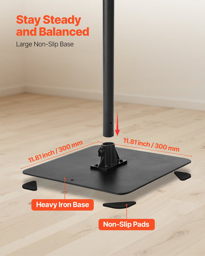 Projector Stand, Projector Floor Stand with Adjustable Height 30.3 to 63.4 inch, 360° Horizontal Rotation Projectors Cart for Meetings, Outdoor Movies, Video Stand, Gimbal Mount or Tray Support