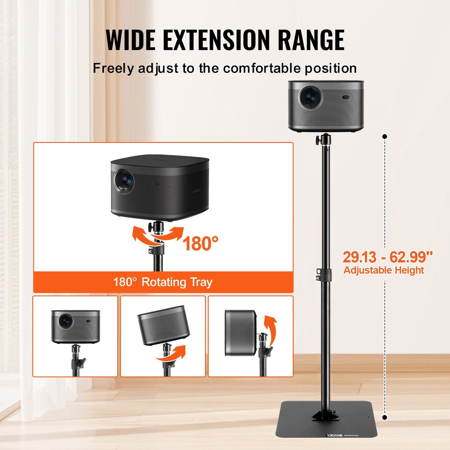 Projector stand Projector floor stand Adjustable height from 30.3 to 63.4