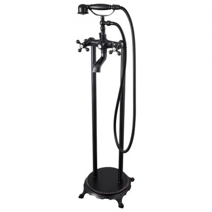 Clawfoot Bathtub Faucet, Freestanding Tub Faucets with Handheld Shower, Vintage Oil-Rubbed Bronze Tub Filler Faucet Shower Kit with 360° Rotation Spout & 59-inch Long Hose for Bathtubs