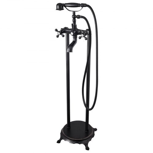 Clawfoot Bathtub Faucet, Freestanding Tub Faucets with Handheld Shower, Vintage Oil-Rubbed Bronze Tub Filler Faucet Shower Kit with 360° Rotation Spout & 59-inch Long Hose for Bathtubs