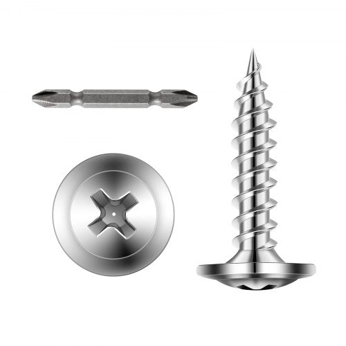 Screws, #8 x 3/4 inch Length Self Drilling Drywall to Wood Screw, All Purpose High-Hardness Stainless Steel Wall Anchors with a Phillips Drill Bit, Cross Slot for Home Renovation(300 per Box)