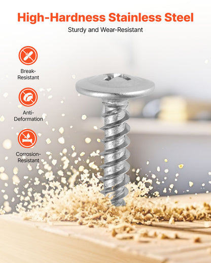 Screws, #8 x 3/4 inch Length Self Drilling Drywall to Wood Screw, All Purpose High-Hardness Stainless Steel Wall Anchors with a Phillips Drill Bit, Cross Slot for Home Renovation(300 per Box)