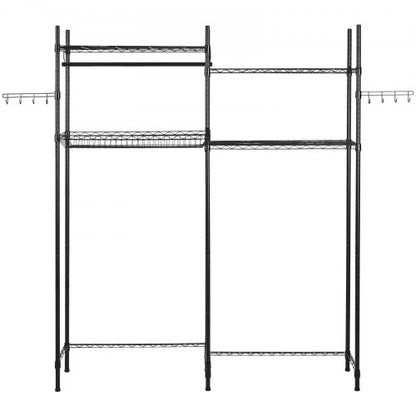 Lagerregal für Waschmaschine und Trockner, zweireihig, 4 Ebenen, Waschmaschinenständer, Schwarz | EU