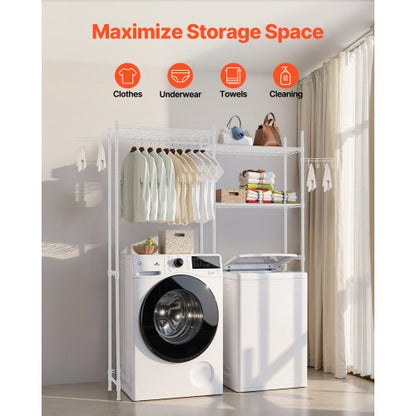 Over Tvättmaskin och torktumlare Förvaringshylla Två rader 5 våningar Tvättställ Vit |  EU