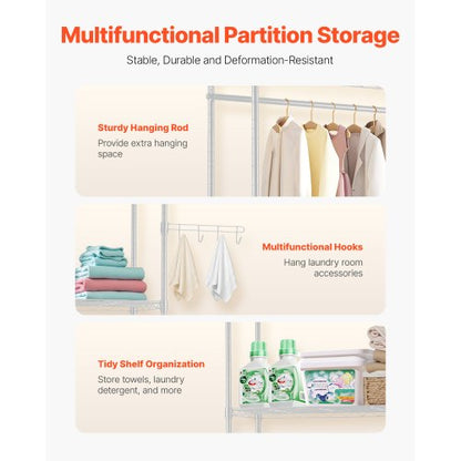 Over Tvättmaskin och torktumlare Förvaringshylla Två rader 5 våningar Tvättställ Vit |  EU