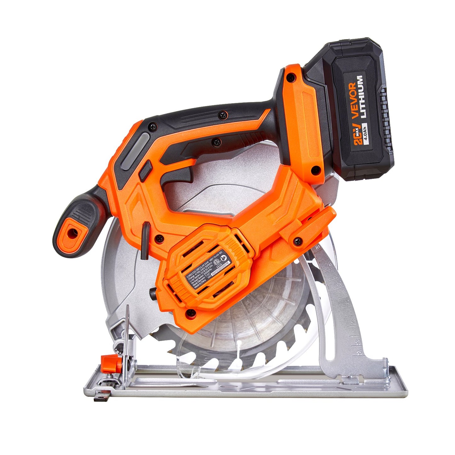 Cordless Circular Saw, 6-1/2 inch Blade, 4700 RPM Speed, 0-45 Degree Bevel Capability, Brushless Motor, LED Light, Electric Circular Saw Kit with Battery and Charger Included, for Wood Cutting