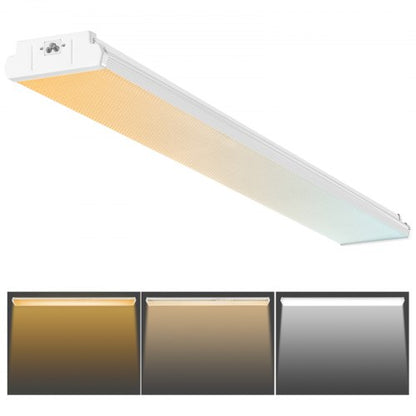 4FT LED Wraparound Light, 50W, 5500LM Flush Mount LED Shop Light, 3000K/4000K/5000K Adjustable LED Kitchen Ceiling Lighting Fixtures for Garage Office Laundry Fluorescent Tube Replacement, FCC