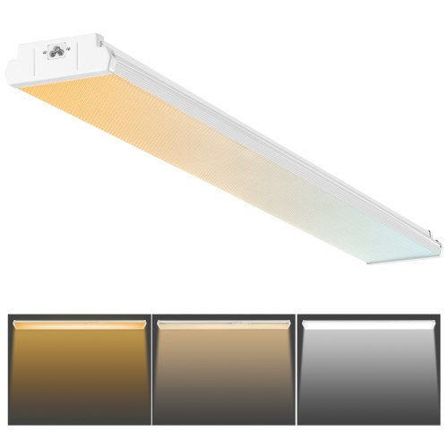 4FT LED Wraparound Light, 50W, 5500LM Flush Mount LED Shop Light, 3000K/4000K/5000K Adjustable LED Kitchen Ceiling Lighting Fixtures for Garage Office Laundry Fluorescent Tube Replacement, FCC