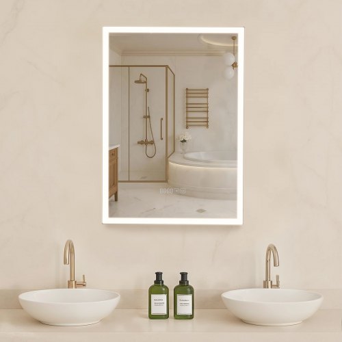 Lighted Medicine Cabinet with Mirror, 20 x 28 in Recessed or Wall Mount, 3 Color Dimmable LED Bathroom Medicine Cabinet with Sensor Light, Adjustable Shelve Storage, Memory Defog Function