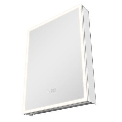 Lighted Medicine Cabinet with Mirror, 24 x 32 in Recessed or Wall Mount, 3 Color Dimmable LED Bathroom Medicine Cabinet with Magnifying Mirror, Adjustable Shelve Storage, Memory Defog Function