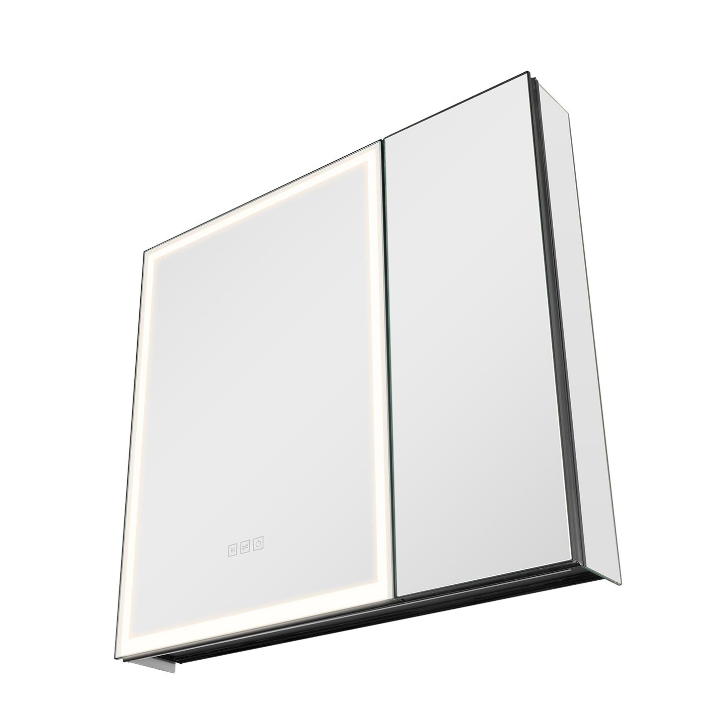 Lighted Medicine Cabinet with Mirror, 30 x 28 in Recessed or Wall Mount, 3 Color Dimmable LED Bathroom Medicine Cabinet with HD Tempered Glass Mirror, Adjustable Shelves, Memory Defog Function