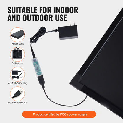 LED-Nachrichtenschreibtafel, 16 x 12 Zoll, beleuchtet, löschbar, beleuchtete Tafel