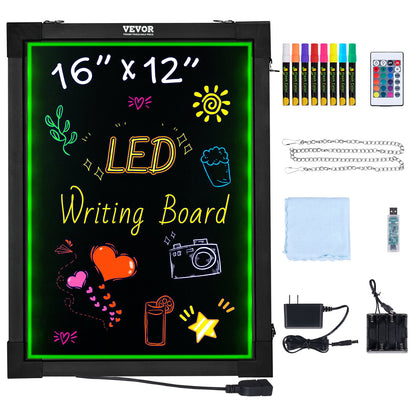 LED-Nachrichtenschreibtafel, 16 x 12 Zoll, beleuchtet, löschbar, beleuchtete Tafel