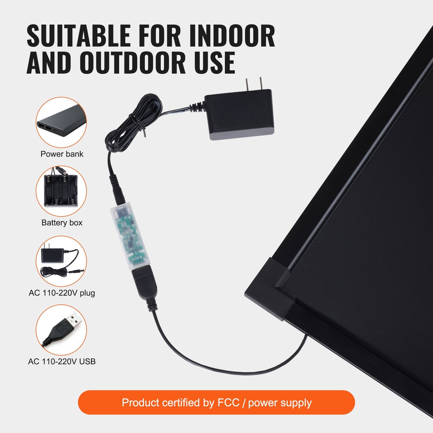 LED-Pinnwand, Leuchttafel, beleuchtet, löschbar, 405 x 605 mm