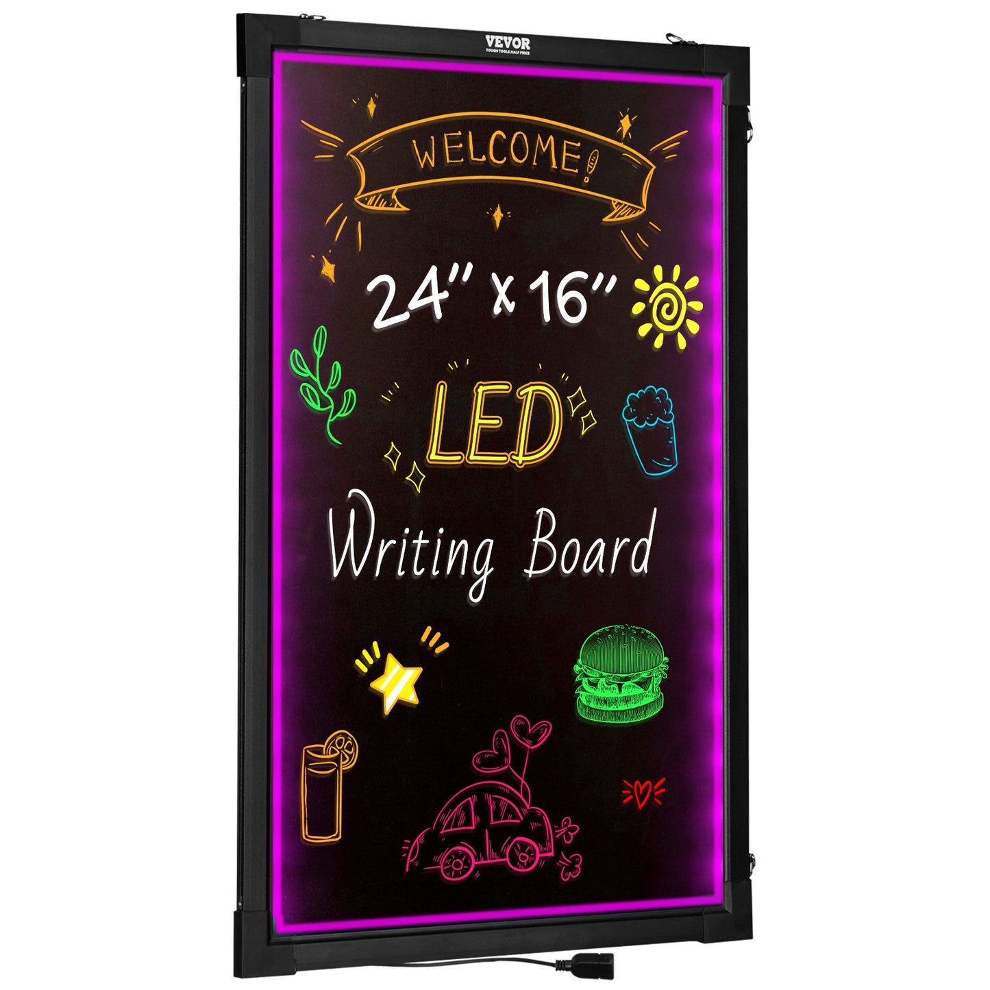 LED-Pinnwand, Leuchttafel, beleuchtet, löschbar, 405 x 605 mm