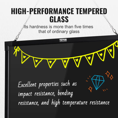 LED-Nachrichtenschreibtafel, 81,3 x 61 cm, beleuchtet, löschbar, beleuchtete Tafel