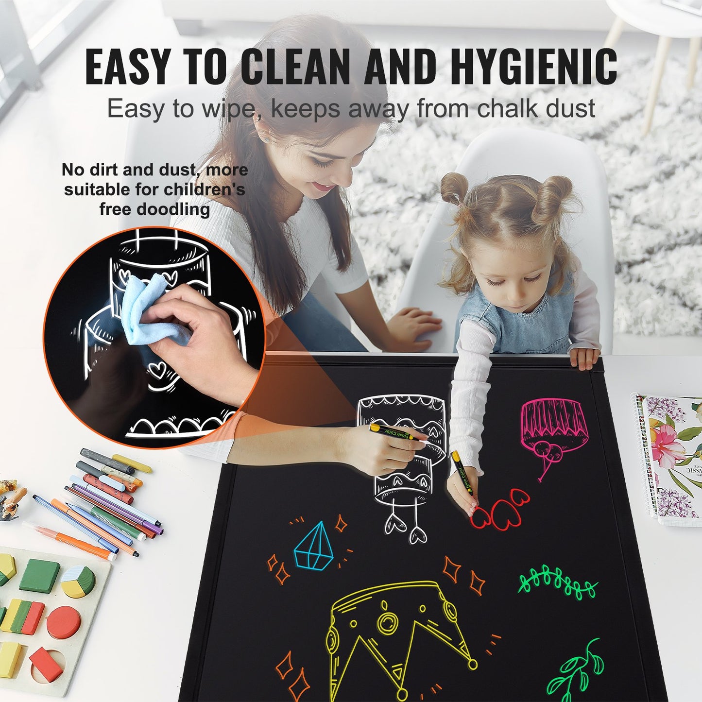 LED-Nachrichtenschreibtafel, 81,3 x 61 cm, beleuchtet, löschbar, beleuchtete Tafel