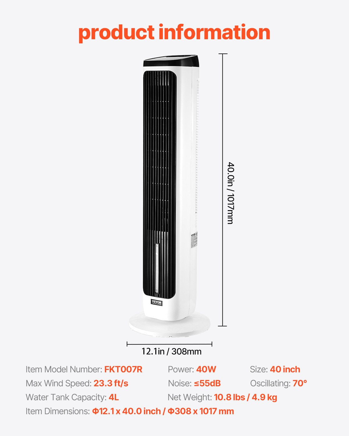 Tower Fan, 23.3ft/s Velocity Quiet Floor Fan, 70° Oscillating Fans for Indoors with 9 Speeds, 4 Modes, 24H Timer, Portable Standing Bladeless Fan with Remote Control for Bedroom, Office, Home