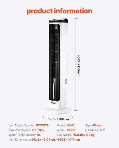Tower Fan, 23.3ft/s Velocity Quiet Floor Fan, 70° Oscillating Fans for Indoors with 9 Speeds, 4 Modes, 24H Timer, Portable Standing Bladeless Fan with Remote Control for Bedroom, Office, Home