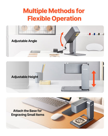 Bärbar Lasergravör 600 mm/s 5W Höghastighets Handhållen Gravyrmaskin 3,14'' X 3,14'' Gravyrarea Kompatibel med Android, Ios och Windows för metall Enkel Blå Laser Trä Läder Akrylfiber Smycken Glas