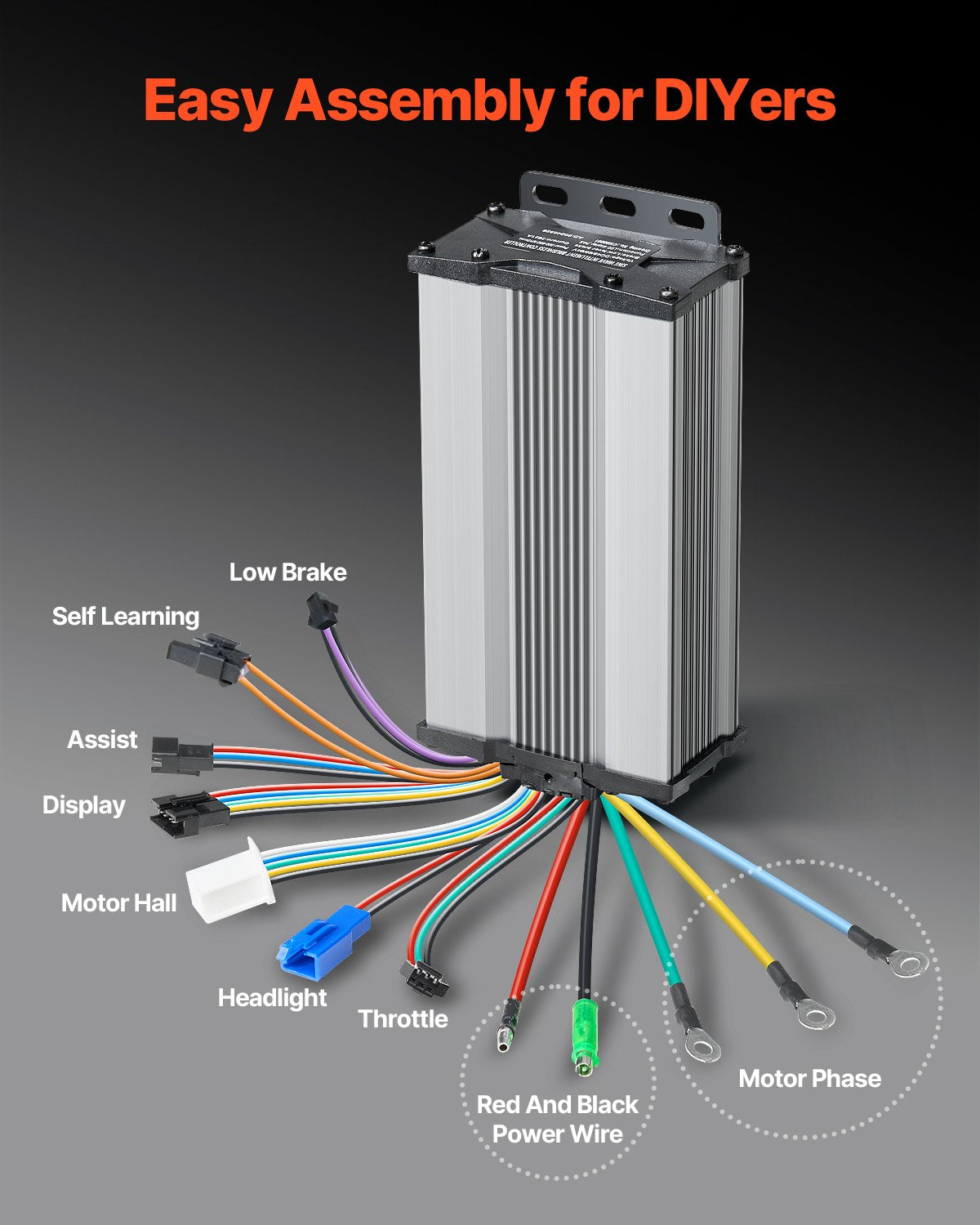 1000W Elektrofahrrad-Umbausatz, 48V 26" Vorderradmotor für Elektrofahrradnabe