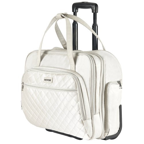 Rolling Laptop Bag, Fits Up to 15.6 Inch Laptop, Wheeled Briefcase, Roller Computer Tote Bag with 2 Fixed Wheels & Telescoping Handle, Laptop Case for Work Travel Business Office, Women Men