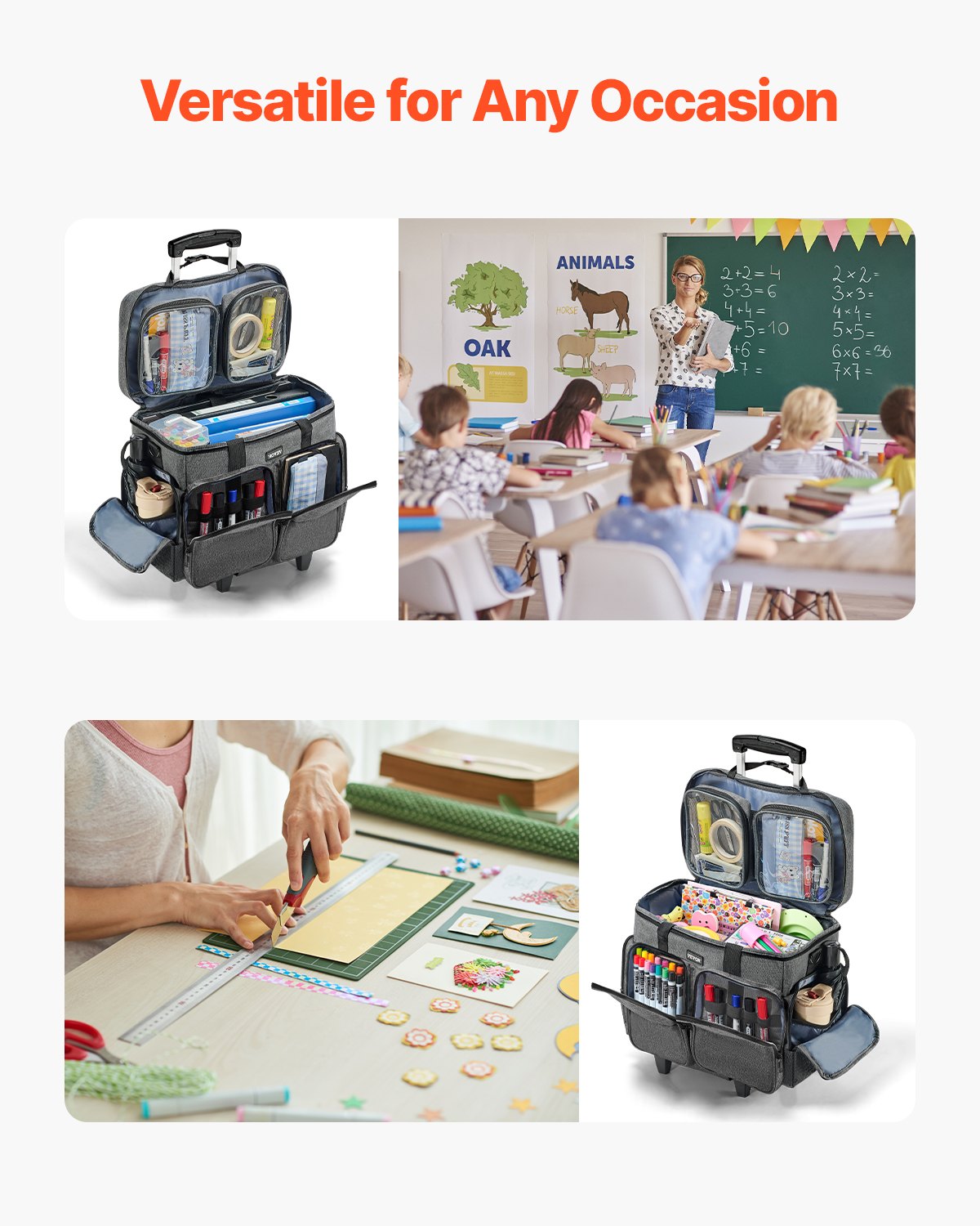 Rolling Laptop Bag, Fits Up to 15.6 Inch Laptop, Wheeled Briefcase, Teacher Roller Computer Tote Bag with Detachable Trolley & Telescopic Handle, Laptop Case for Work Travel, Women & Men (Gray)