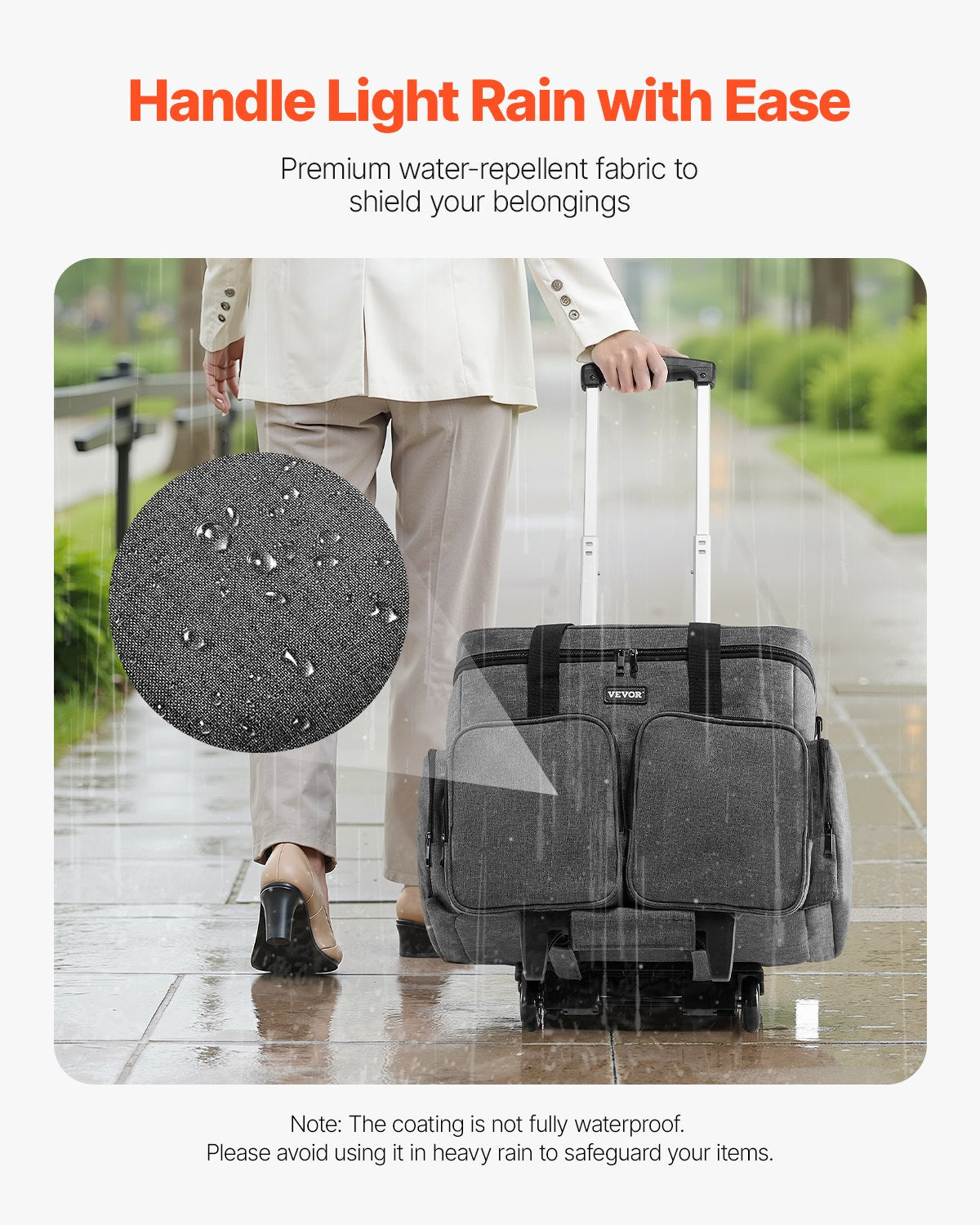 Rolling Laptop Bag, Fits Up to 15.6 Inch Laptop, Wheeled Briefcase, Teacher Roller Computer Tote Bag with Detachable Trolley & Telescopic Handle, Laptop Case for Work Travel, Women & Men (Gray)