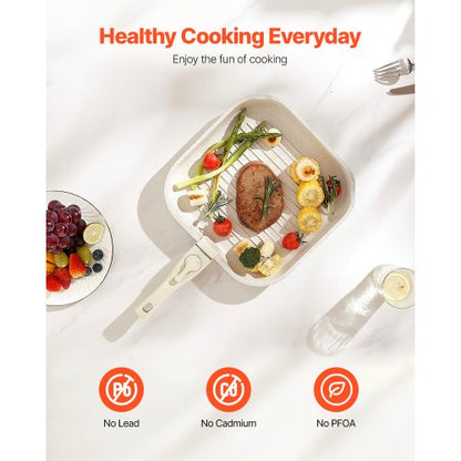 17-teiliges Topf- und Pfannenset Granit Antihaft-Kochgeschirr Weiß | EU