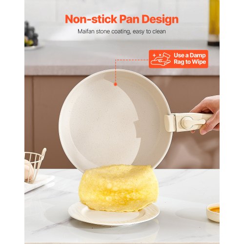 17-teiliges Topf- und Pfannenset Granit Antihaft-Kochgeschirr Weiß | EU